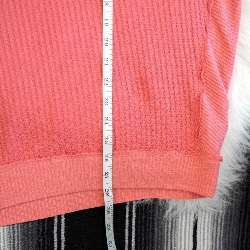 Free People Santa Clara Top Sz M Pink Knit Long Sleeve Oversized Sweatshirt - Picture 6 of 12